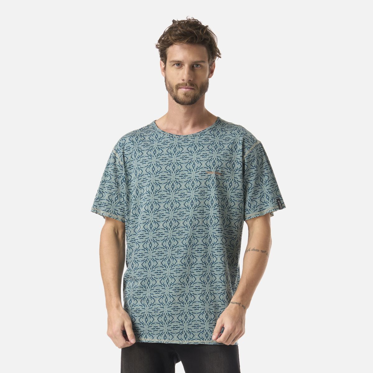 HAKA HONU - Polera Hombre Bi-curioso Print Azul Noche Haka Honu