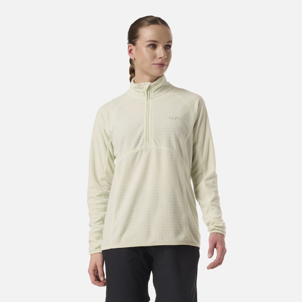 LIPPI - Polerón Mujer Jacaranda Nano-F 1/4 Zip Verde Claro Lippi