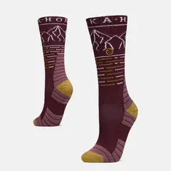 HAKA HONU - Calcetines Mujer Sendero Burdeo