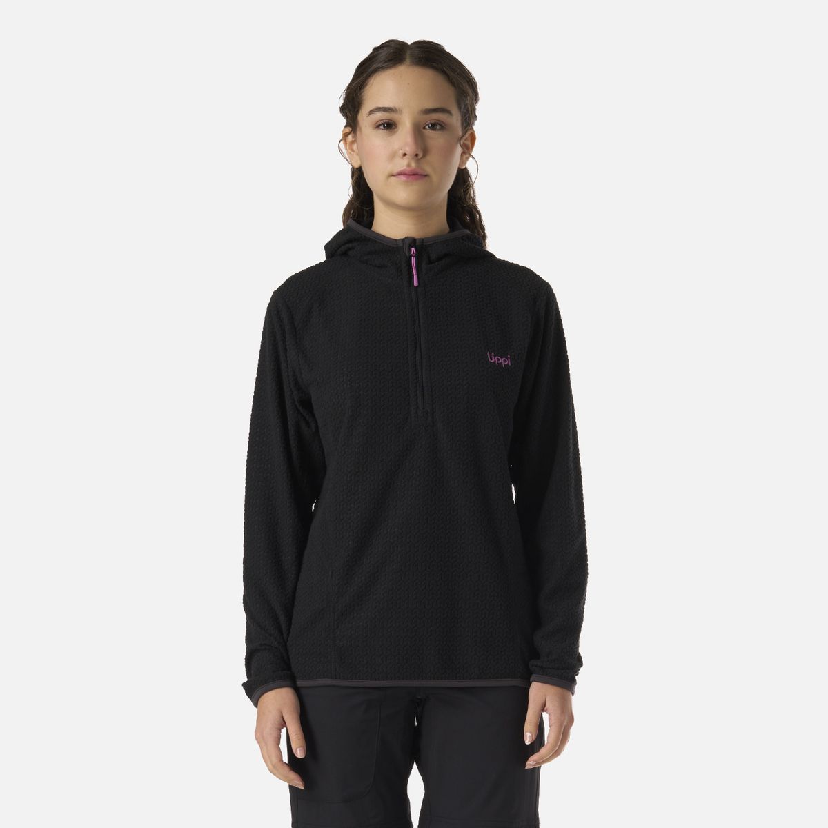 LIPPI - Polerón Teen Girl Mild Nano-F 1/4 Zip Hoody Negro Lippi