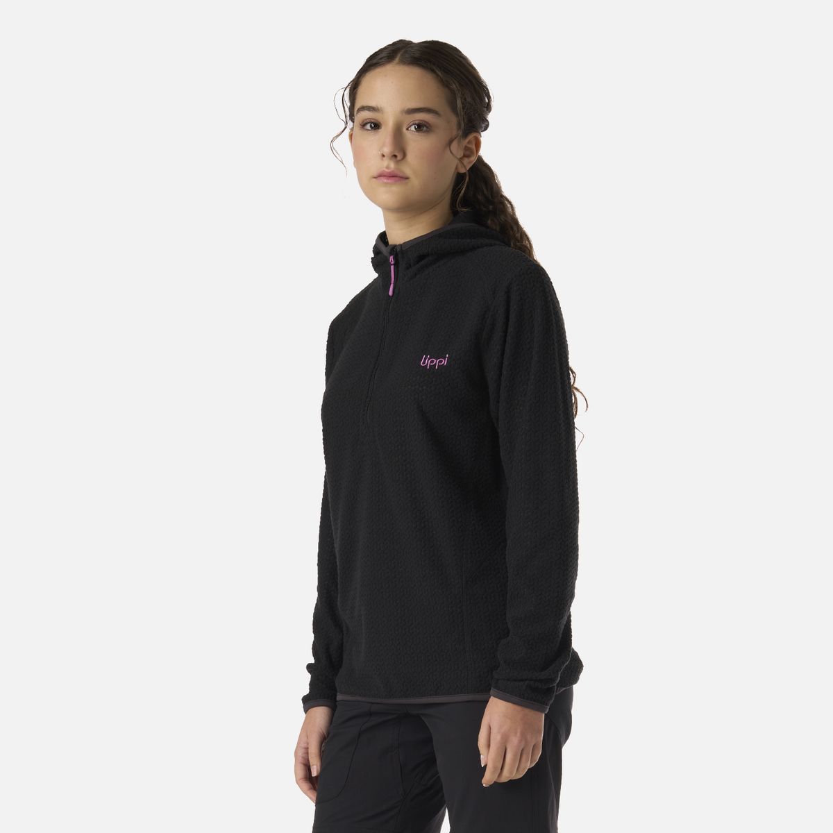 LIPPI - Polerón Teen Girl Mild Nano-F 1/4 Zip Hoody Negro Lippi