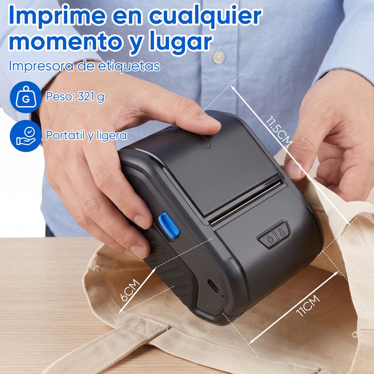 AIZO - Impresora Térmica Portátil 20-80mm Bluetooth
