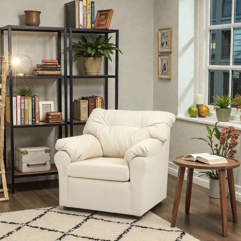 Sofa Mateo 1 Cuerpos - Cuero Sintetico Pu / Beige