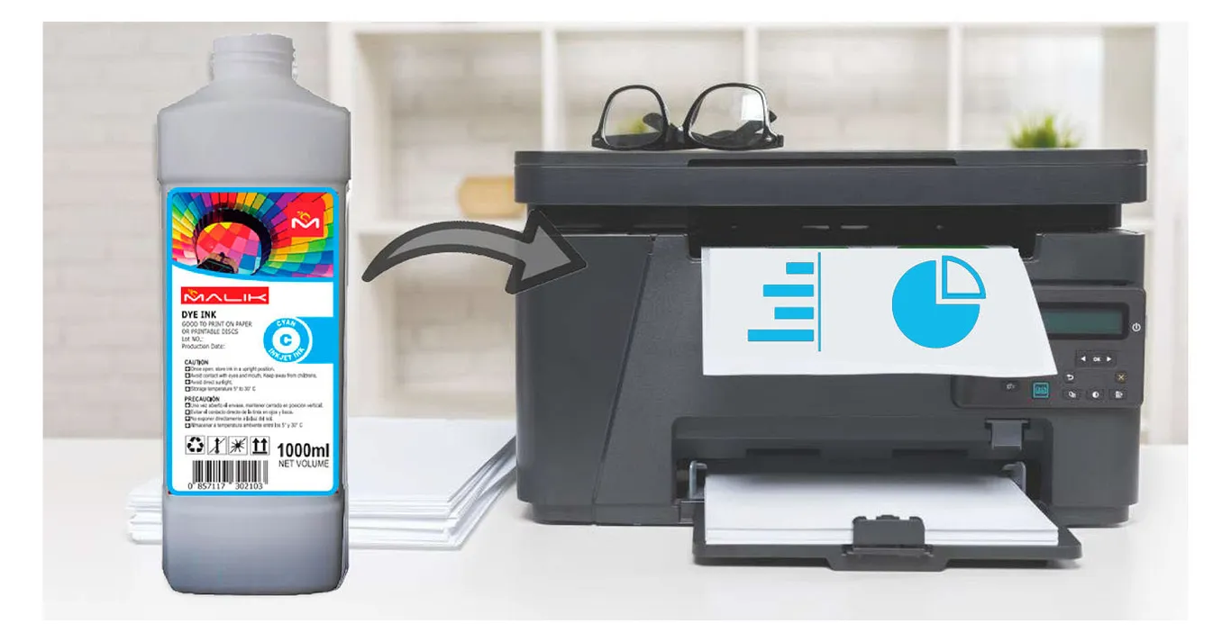 Tinta Cyan 1 Litro Compatible Brother BT5001C DCP-T310