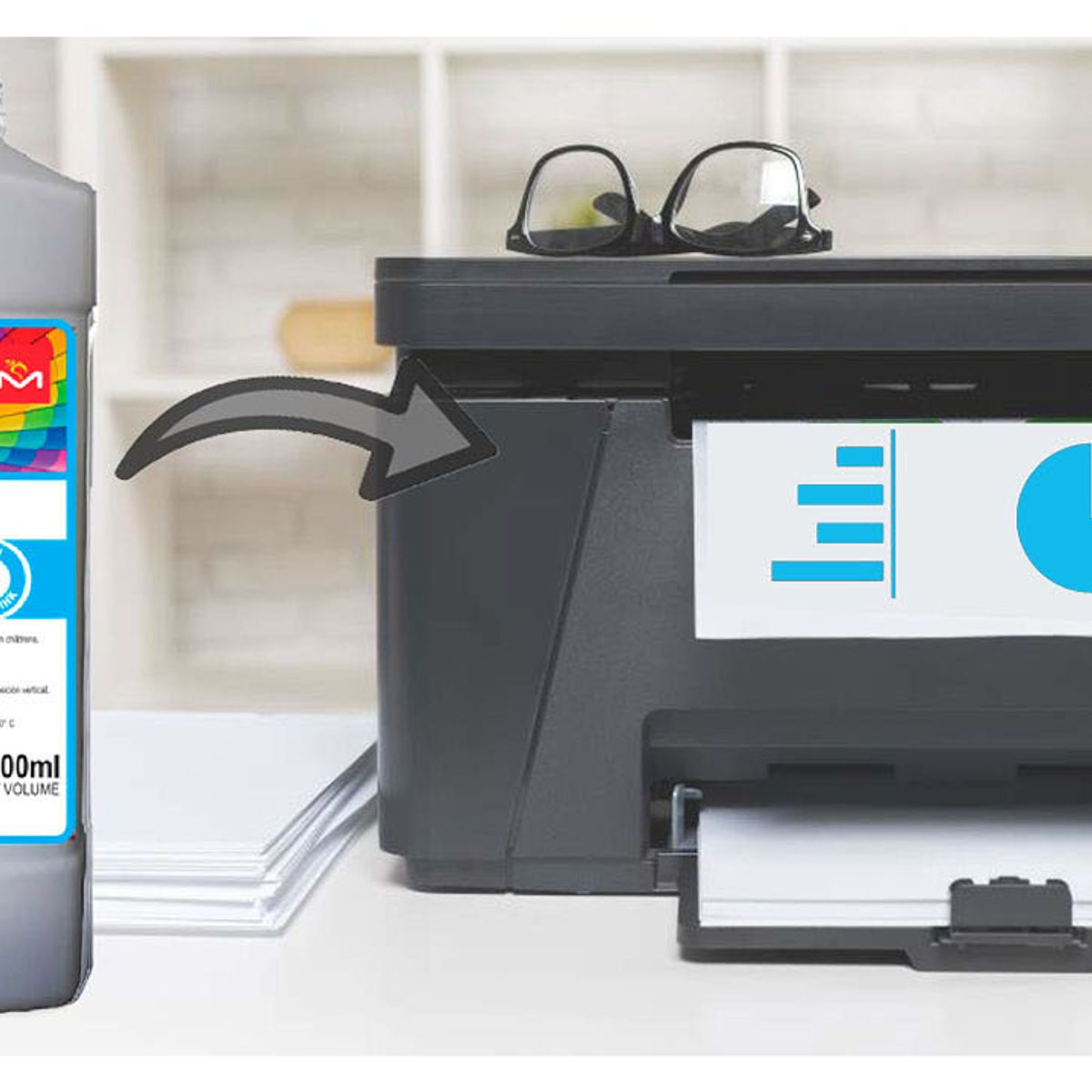 MALIK - Tinta Cyan 1 Litro Compatible Brother BT5001C DCP-T230