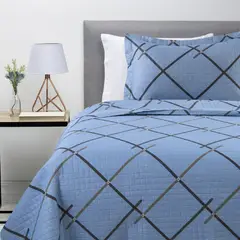 ZAHR - Cubrecama Ultrasonic Celeste 1 Plaza