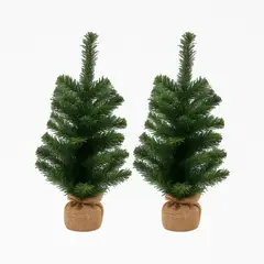 HERRERA MAISON - Set X2 Mini Arbol de Navidad Verde 45 CM 55 Pts