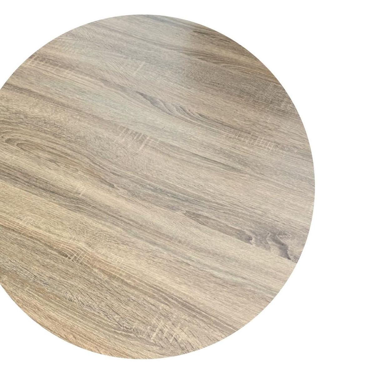 PANDALINO - Mesa Redonda Tulip - Cubierta Efecto Madera - Blanco - 100cm