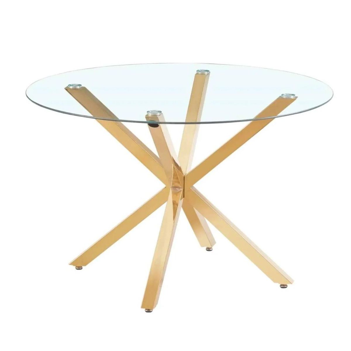 PANDALINO - Mesa Redonda Equiz 100cm - Patas X Dorada