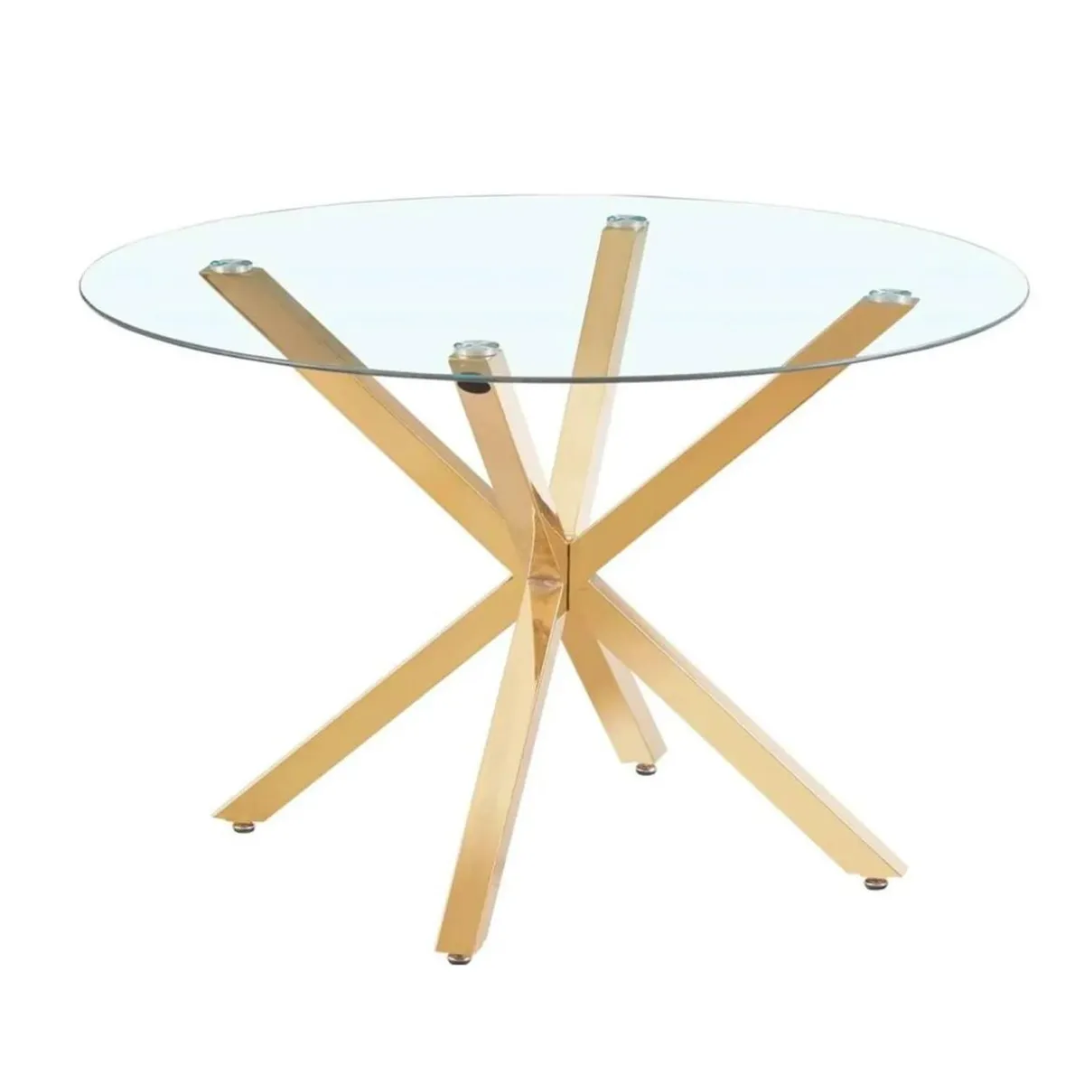 PANDALINO - Mesa Redonda Equiz 100cm - Patas X Dorada