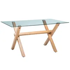 PANDALINO - Mesa Rectangular Xinia 130x80 cm - Vidrio Templado