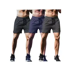 LOOK SHOP - Pack 3 Short Gimnasio Bolsillo Poliéster Hombre Colores Surt 8798