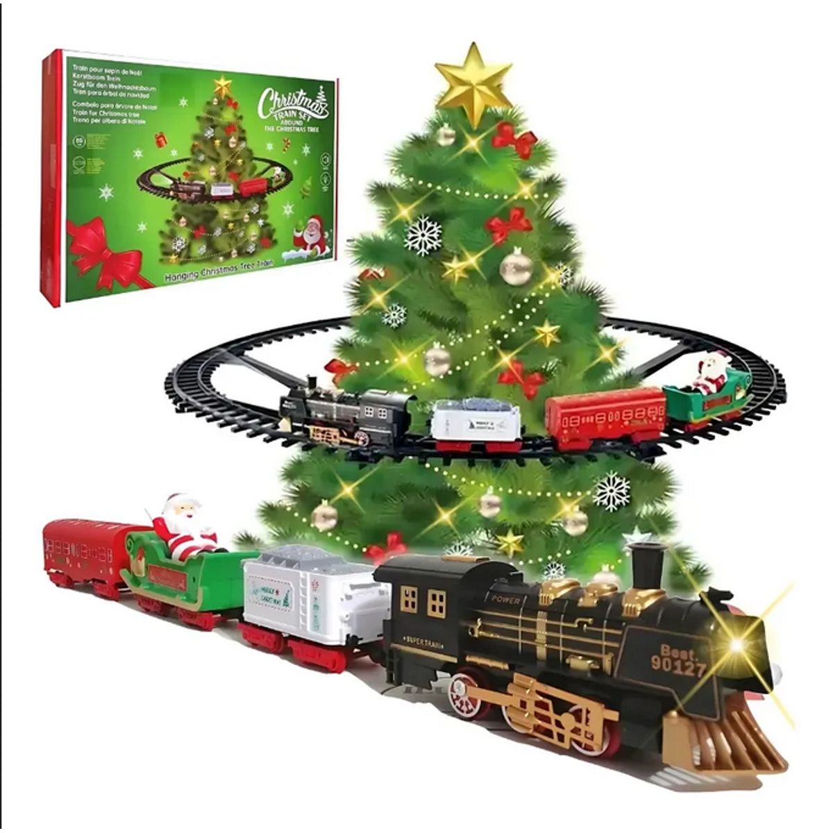 GENERICO - Tren Eléctrico Para Colgar En Árbol De Navidad Sonidos Luz