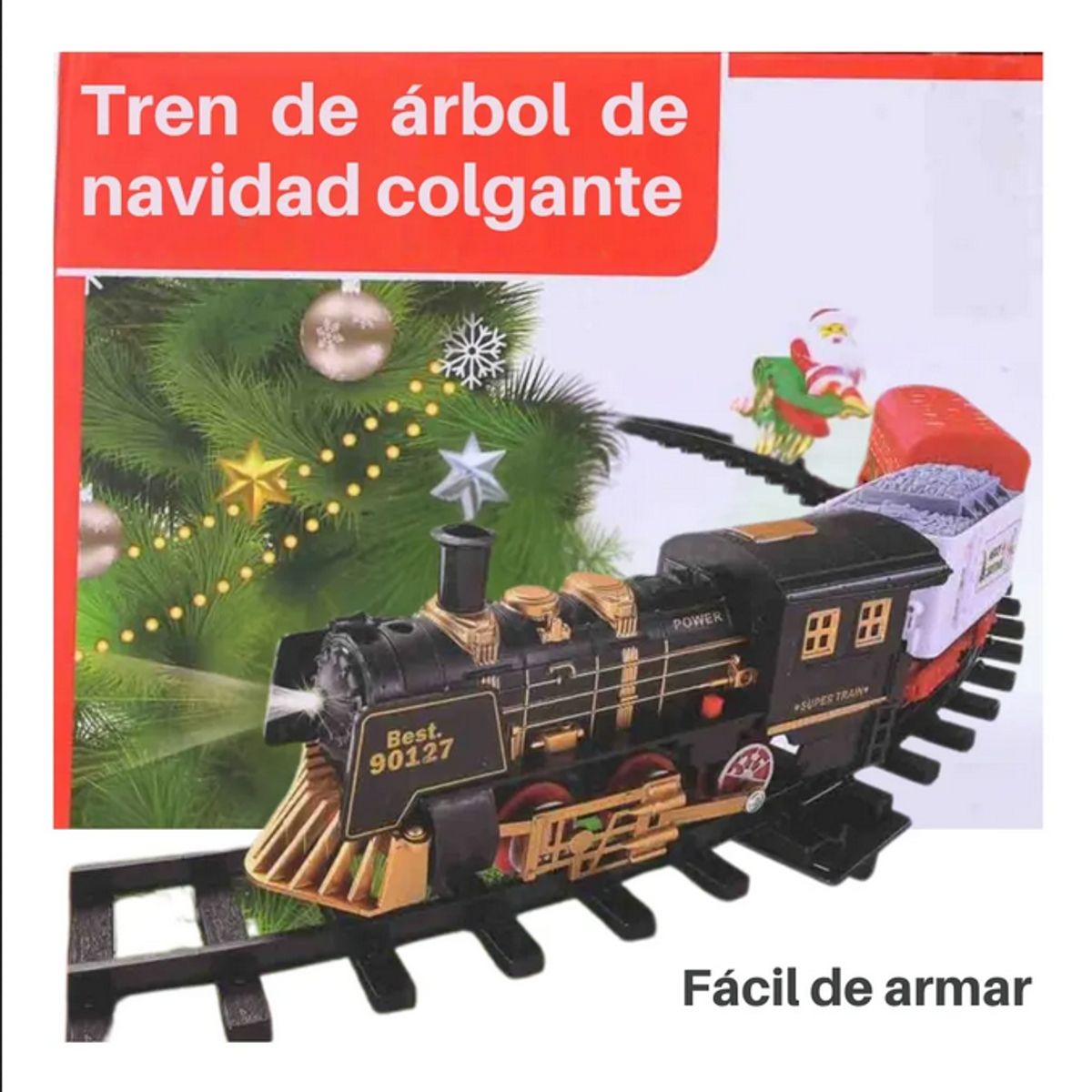 GENERICO - Tren Eléctrico Para Colgar En Árbol De Navidad Sonidos Luz