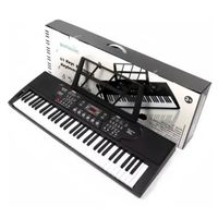 Teclado 61 Teclas Negro Con Pantalla LCD y Grabador Ideal Principiantes