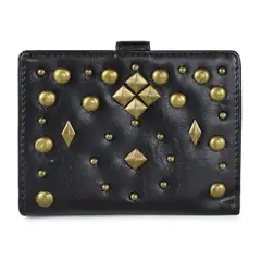 KUBAYOFF - Billetera de mujer negra con tachas