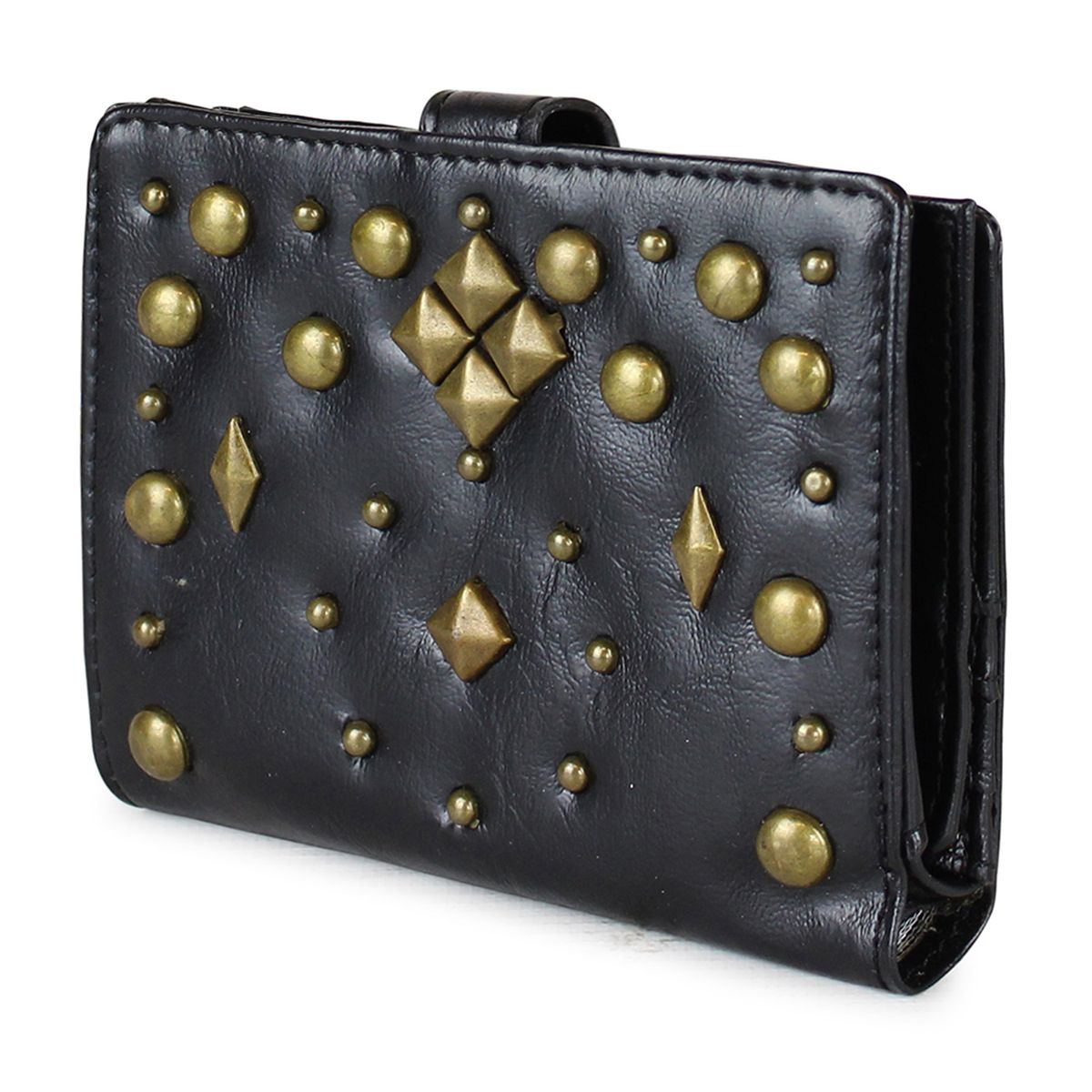 KUBAYOFF - Billetera de mujer negra con tachas Kubayoff