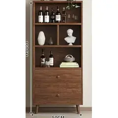 GENERICO - Estante Librero Nórdico Con Cajones150x30x50cm Marrón