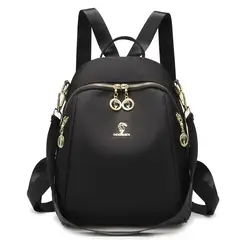 MOMO - Mochila Victoria Black Mujer backpack Bag Clasic Tela Oxford