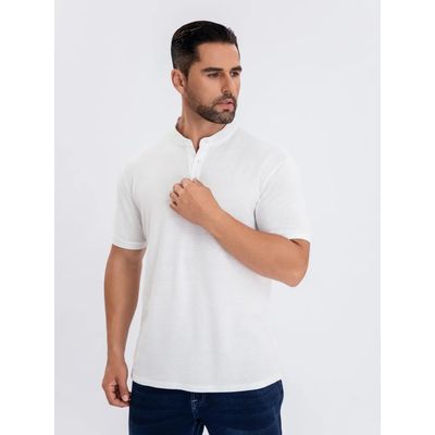 Imagen 2 del producto Camisa Hombre Algodón Slim Fit, Verano Cuello Mao, Botones 6285