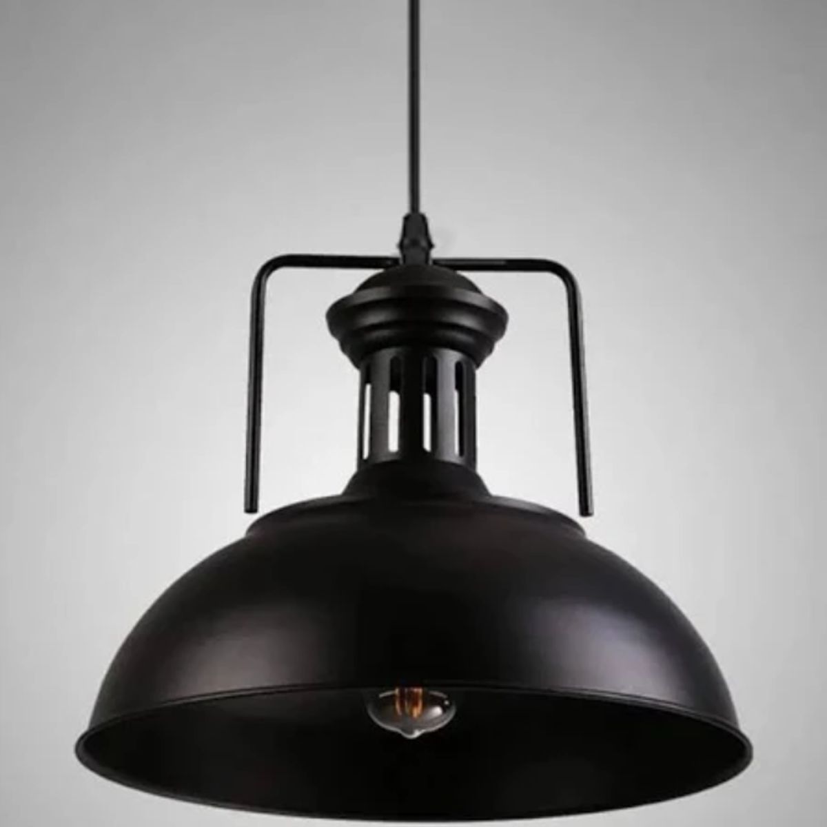 WANT - Lámpara Colgante E27 Vintage Negra Industrial SEC