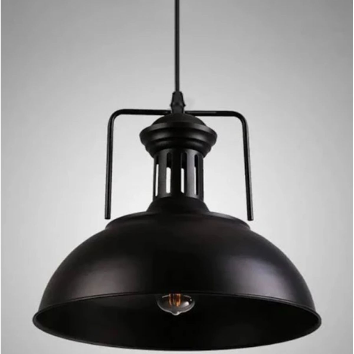 WANT - Lámpara Colgante E27 Vintage Negra Industrial SEC