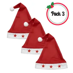 EKOL TACTICA MILITAR - Pack 3 Gorros De Navidad Con Luces Viejo Pascuero Adorno Navidad 2025