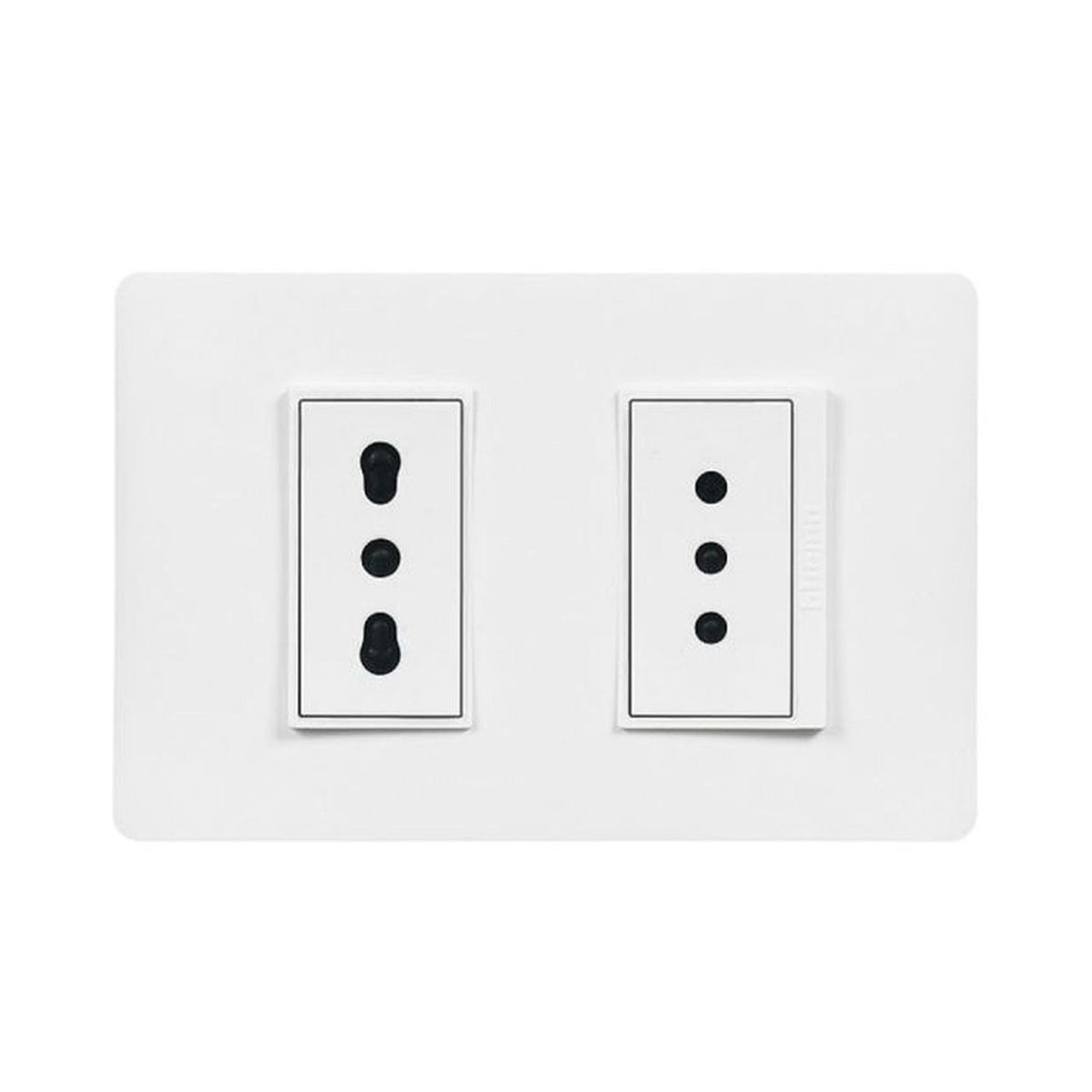 BTICINO - Enchufe Tomacorriente Doble 2P+T 10/16A PU1293 Luzica Bticino