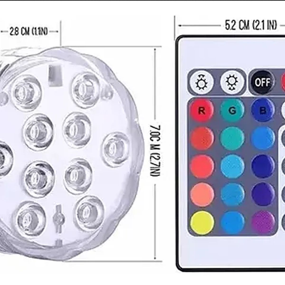 GENERICO - Pack 4 Luces Para Piscina Sumergibles 16 Colores Control