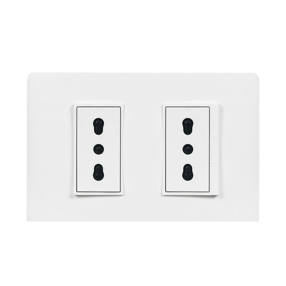 BTICINO - Enchufe Tomacorriente Doble 2P+T 1016A PU1280 Luzica Bticino