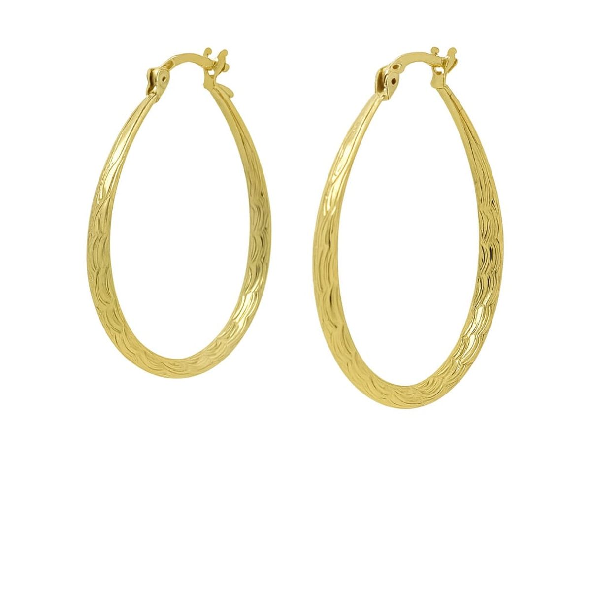 JOYAS LANDEROS - Aro Argolla Gota Facetada Enchapada en oro de 18k