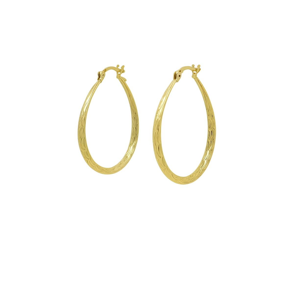 JOYAS LANDEROS - Aro Argolla Gota Facetada Enchapada en oro de 18k