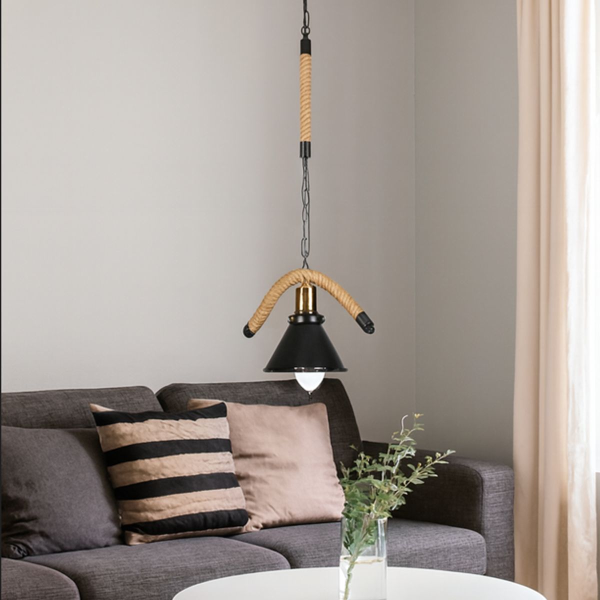 WANT - LAMPARA COLGANTE PORTA E271 CAÑAMO