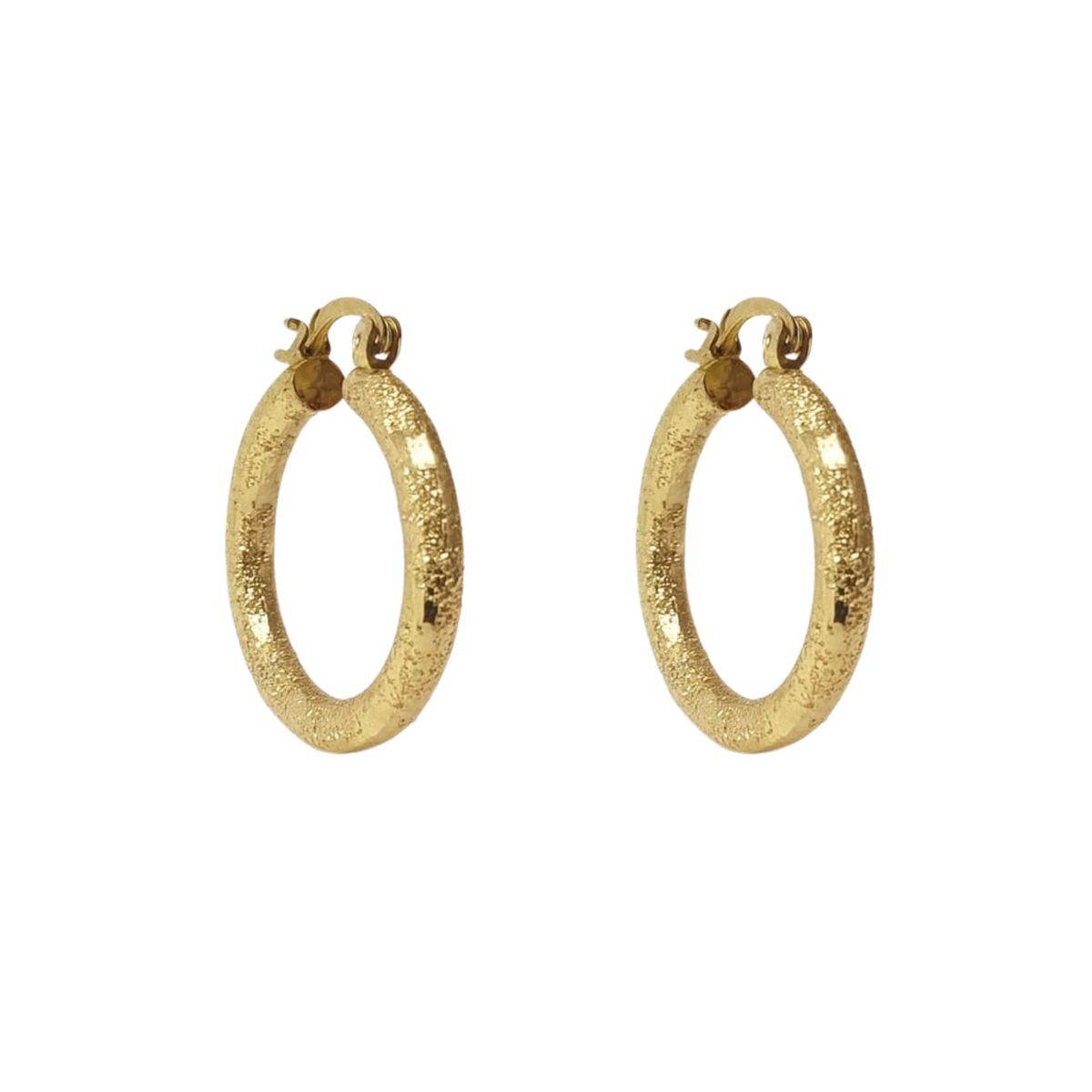 JOYAS LANDEROS - Aro Argolla Facetada Enchapada en oro de 18k 30mm diametro