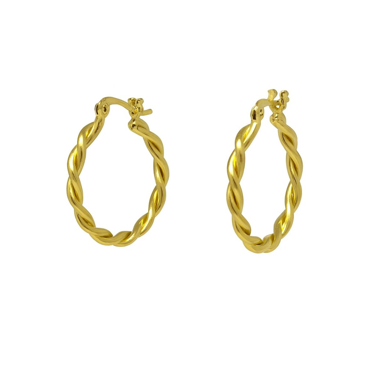 JOYAS LANDEROS - Aro Argolla Trenzada Enchapada en oro de 18k 30mm diametro