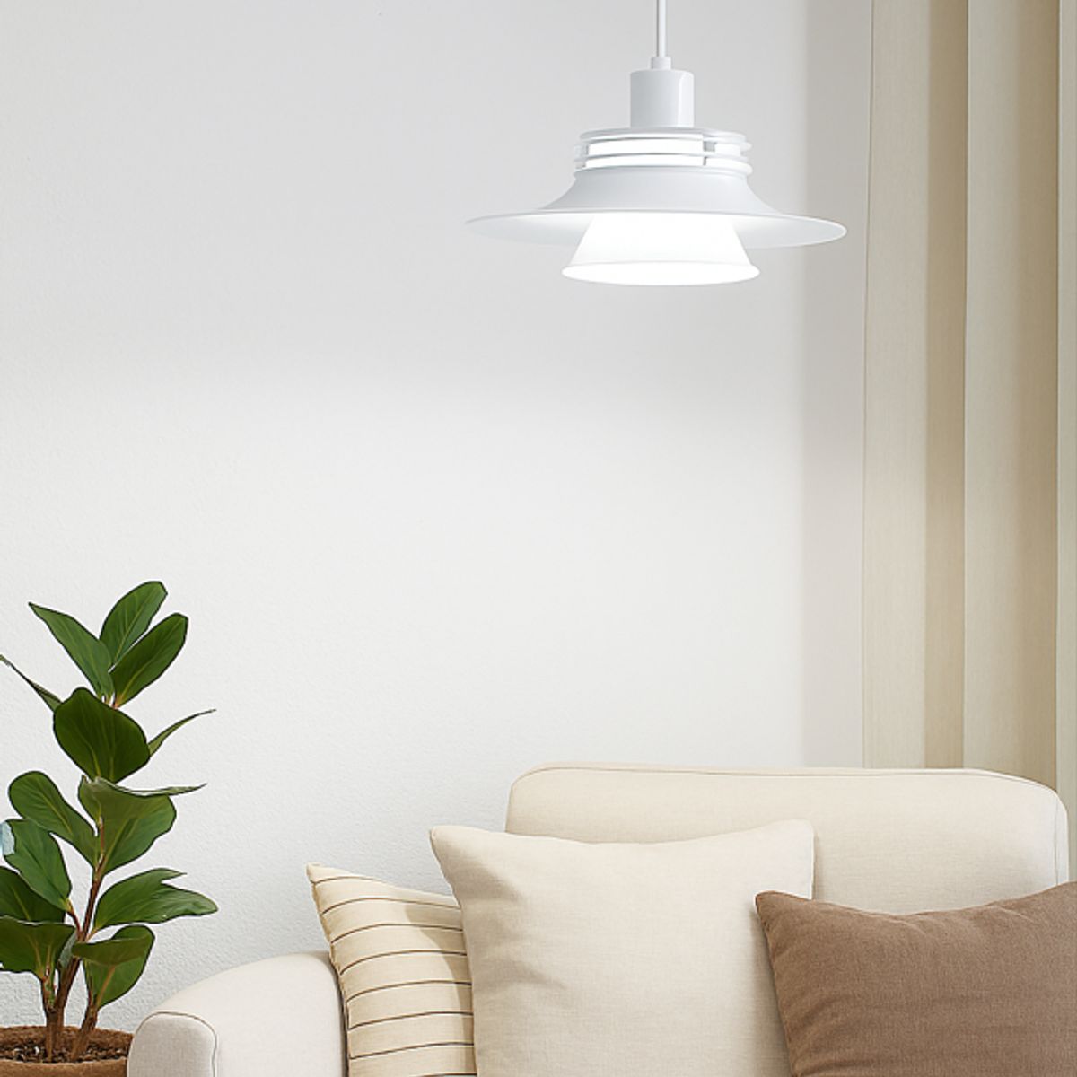 WANT - Lámpara Colgante E27  Blanca Vintage