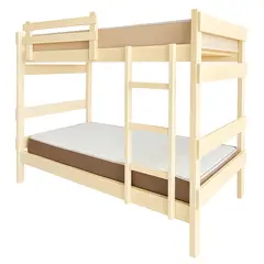 LAS ARAUCARIAS - Camarote de Madera Newen Crudo 1 Plaza + 2 Colchones Dormitorio