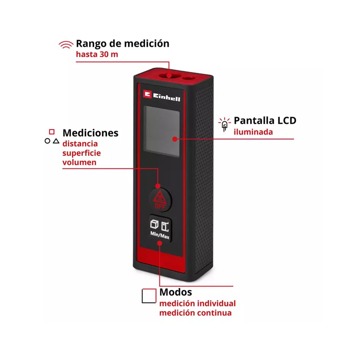 EINHELL - Medidor Laser 30 Mts. Einhell TC-LD 30 R