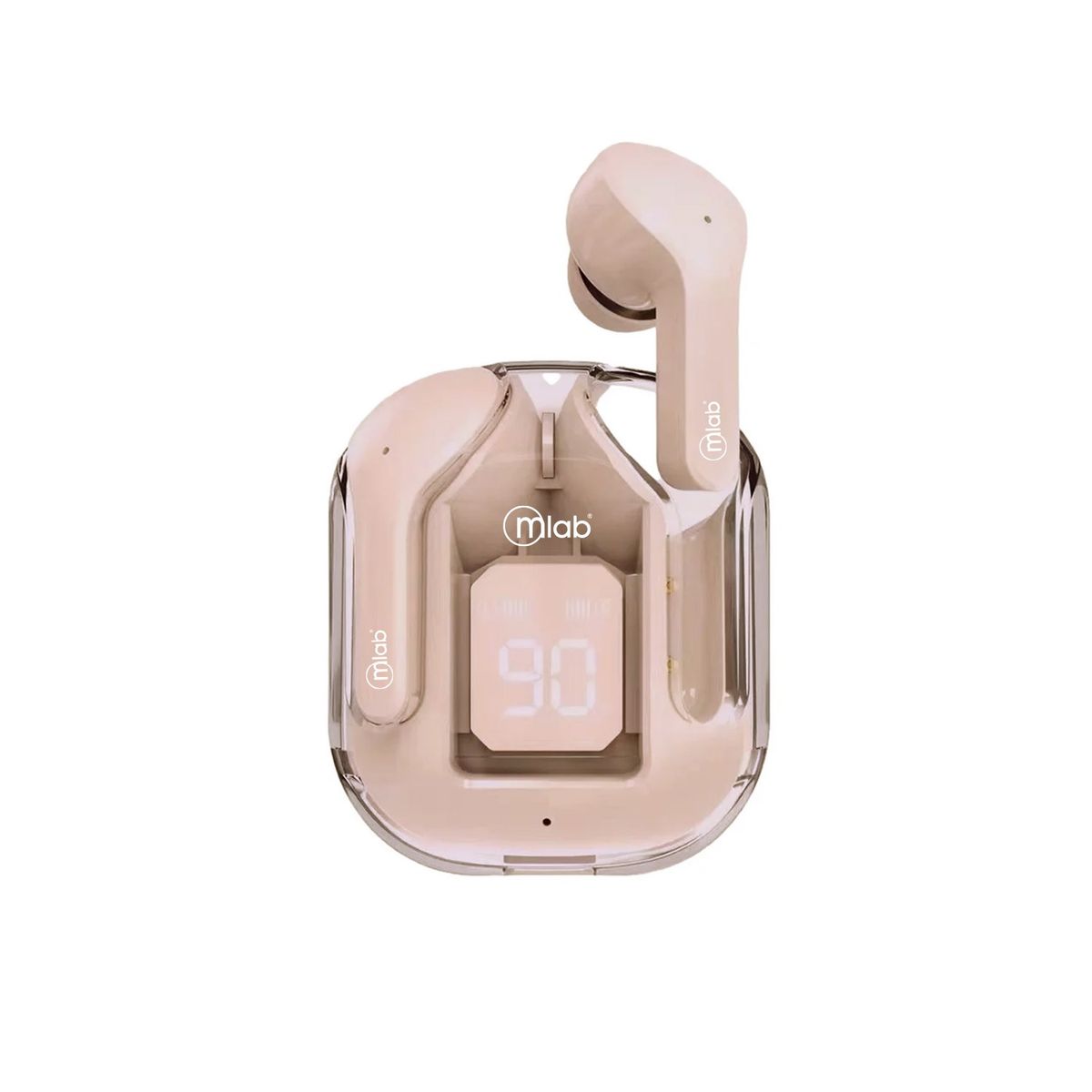 MLAB - Audífono Inalámbrico Bluetooth Glass Crystal TWS earbuds Rosado