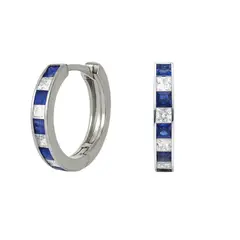 JOYAS LANDEROS - Aro Argolla Riel Azul Enchapada en Rodio de 18k 25mm diametro