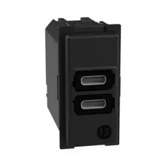BTICINO - Módulo Cargador Doble Usb Tipo C+C 1 Módulo Living Now