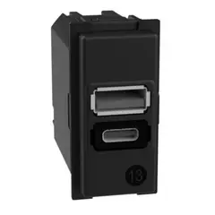 BTICINO - Módulo Cargador Doble Usb Tipo A+C 1 Módulo Living Now