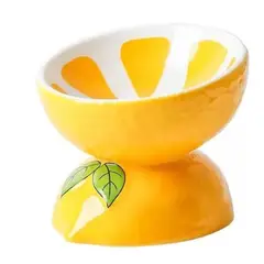 SUKEA - Plato De Ceramica Fruta Para Para Mascotas Perro Gato Limon