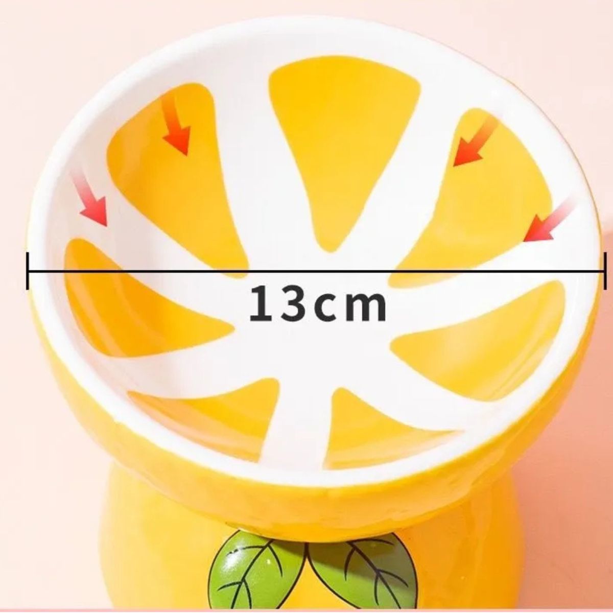 SUKEA - Plato De Ceramica Fruta Para Para Mascotas Perro Gato Limon
