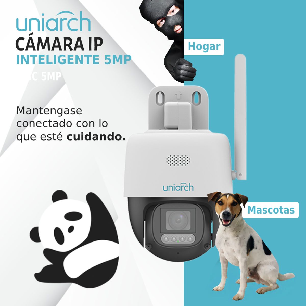 UNIARCH - Camara Uniarch Wifi Smart Pt P3c 5mp 3k Colorhunter Audio