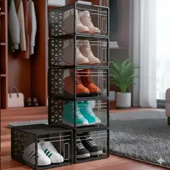 HOMEBRANDT - Set 6 Cajas Mueble Zapatero Organizadores De Zapato Multiuso