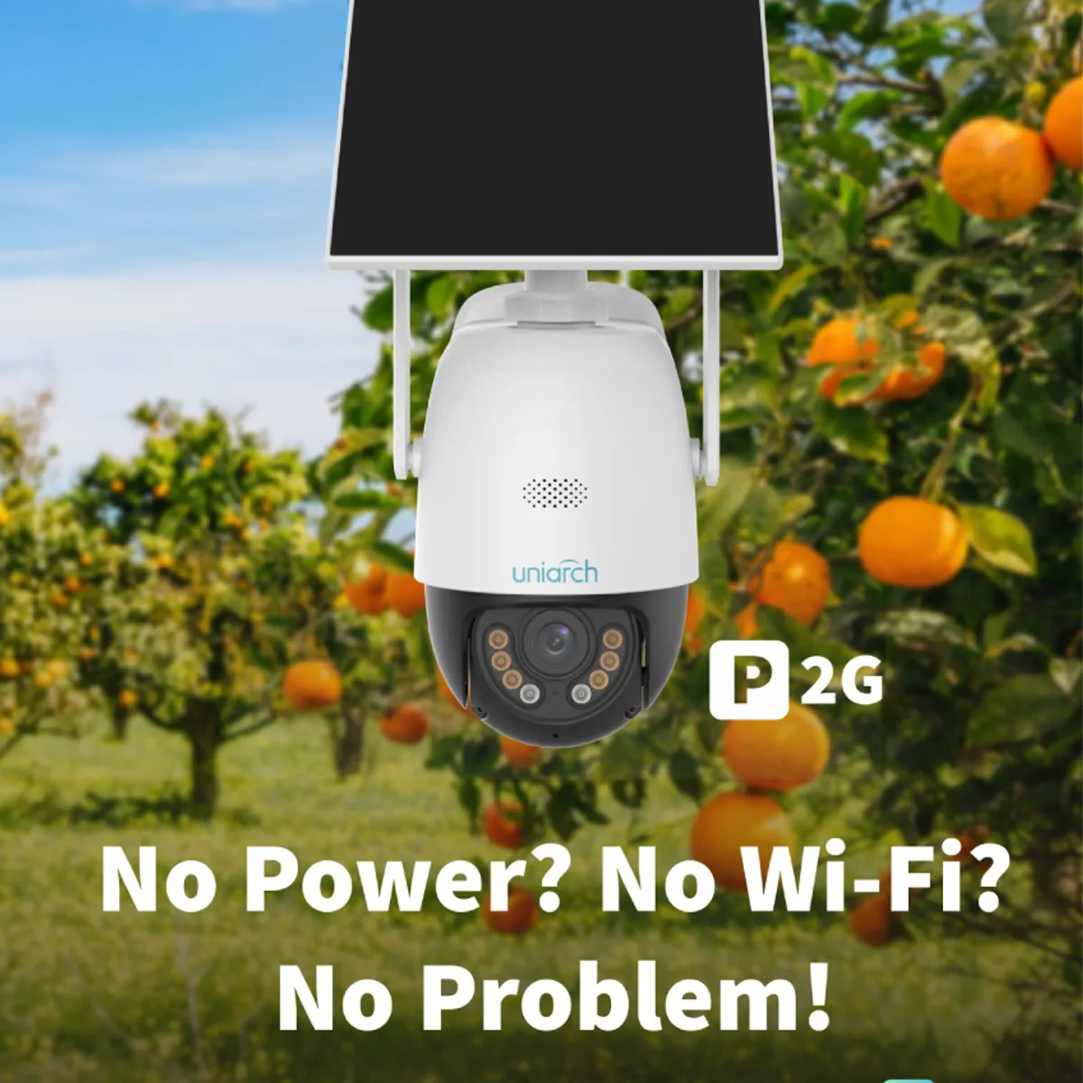 UNIARCH - Cámara IP Solar Uniarch 4G  3MP Audio Bidireccional Doble Luz