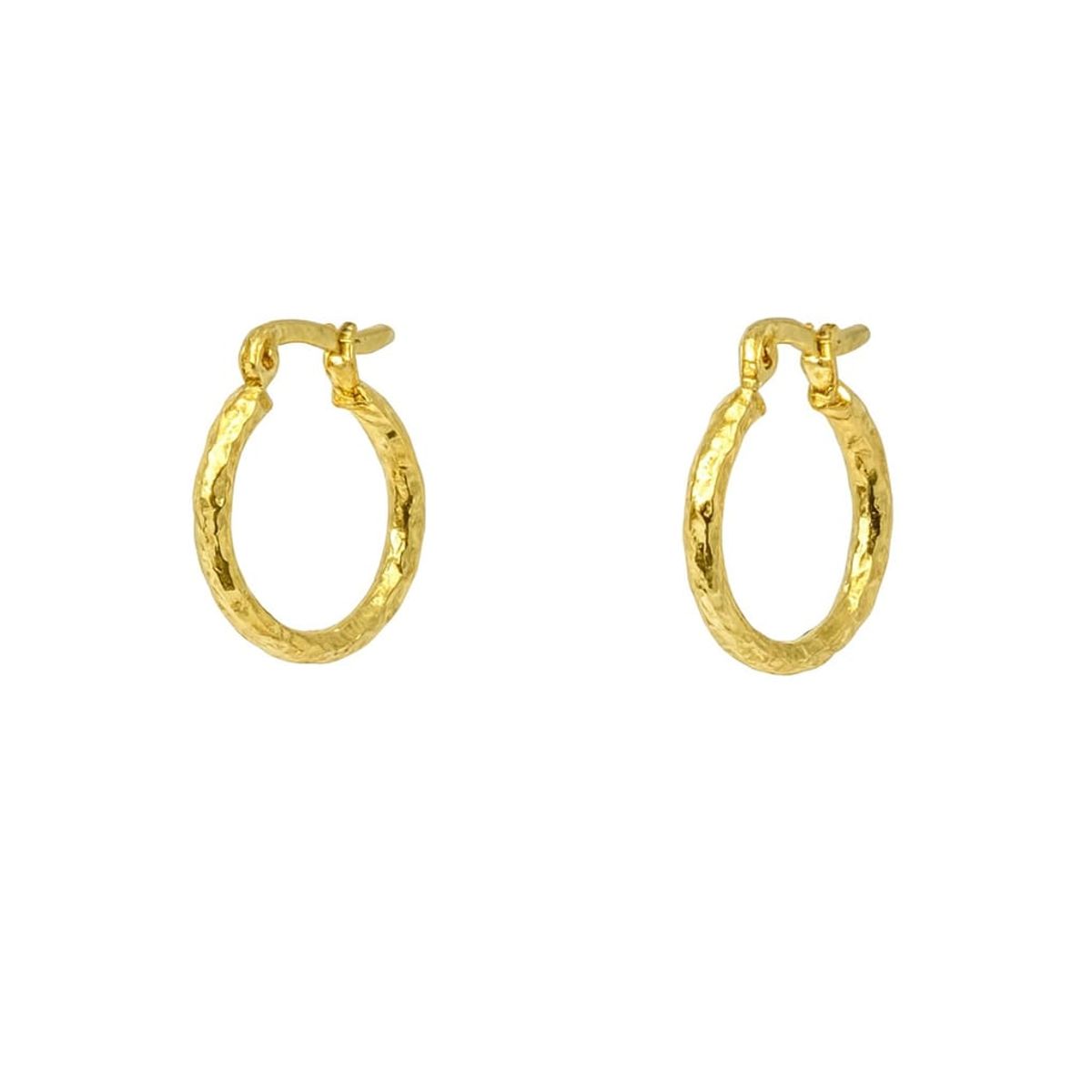 JOYAS LANDEROS - Aro Argolla Facetada Enchapada en Oro de 18k 14mm