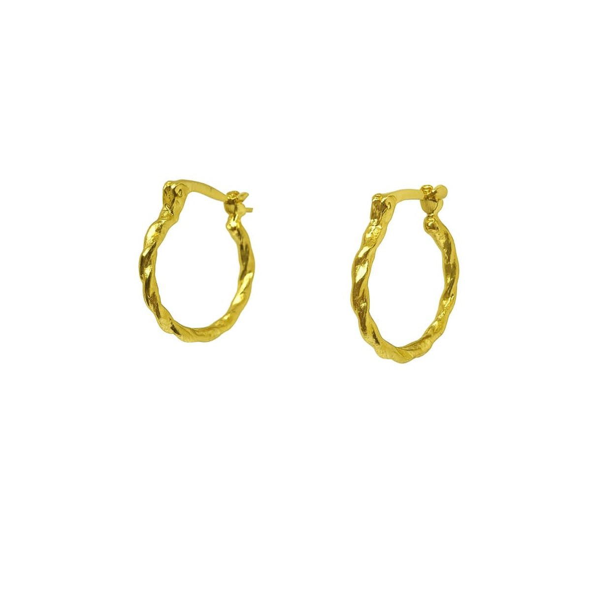 JOYAS LANDEROS - Aro Argolla Facetada Enchapada en Oro de 18k 14mm