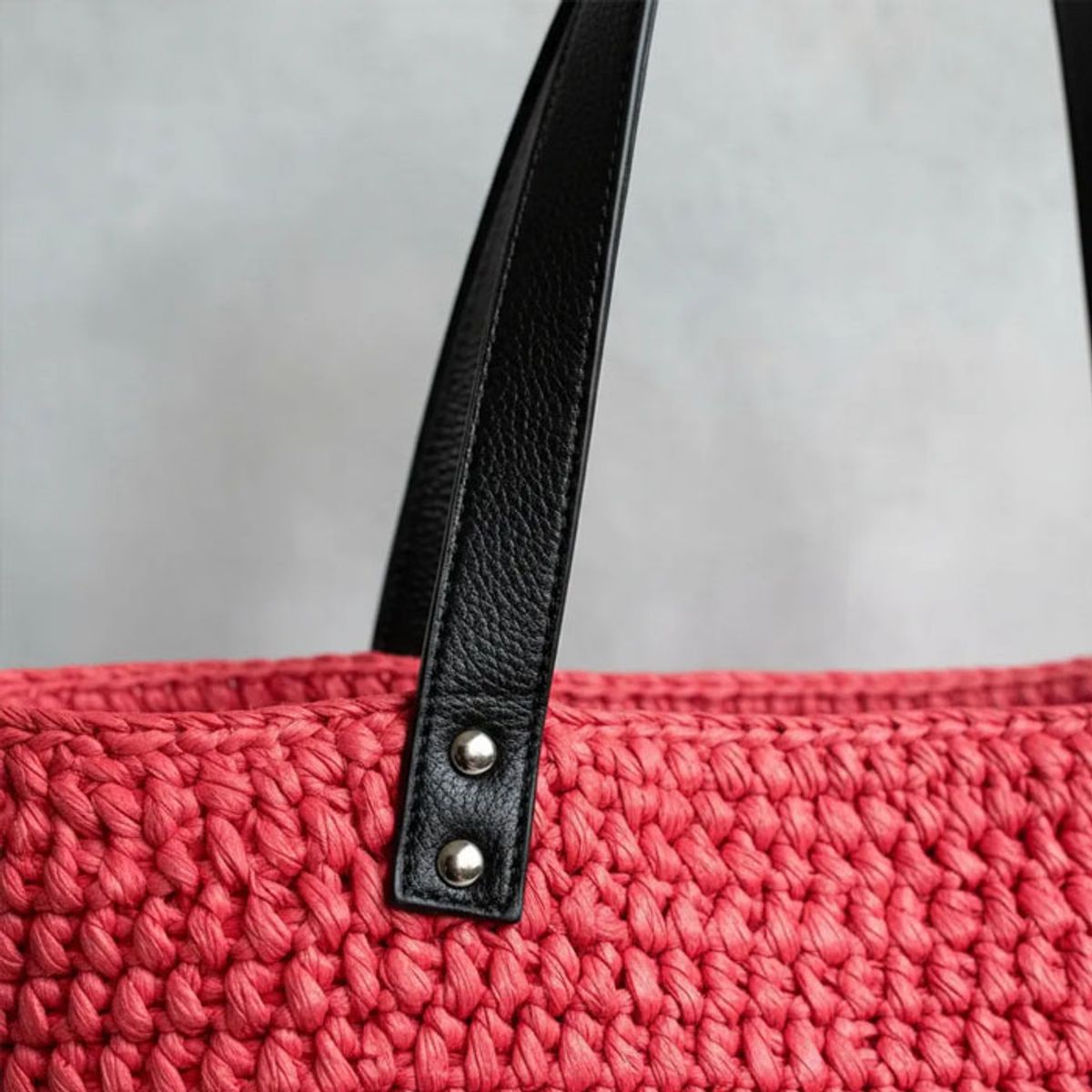 BRIC - Bolso de Rafia Rojo 48x35 cm